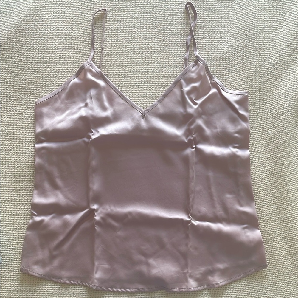 Ettitude Rose Sateen Pink Cami size XS Sustainable Bamboo Silk Sleep Top NWT